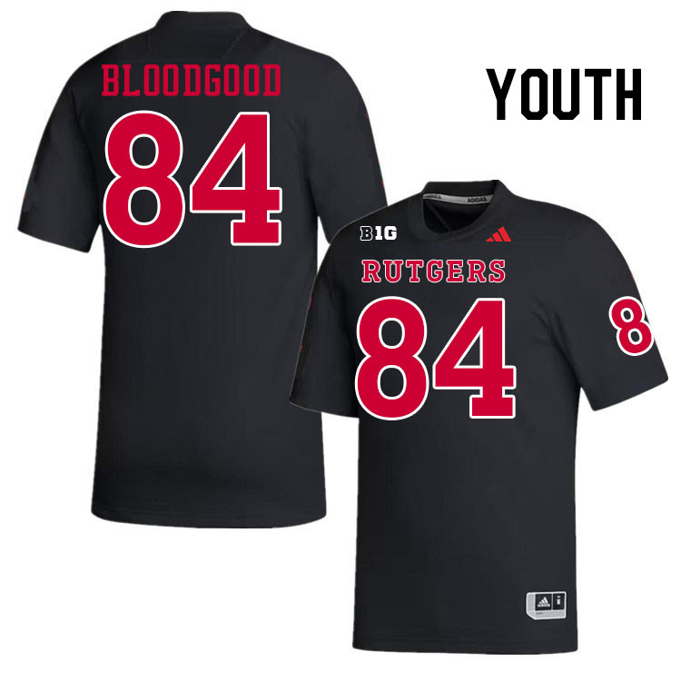 Youth #84 Gunnison Bloodgood Rutgers Scarlet Knights 2024 College Football Jerseys Stitched-Black